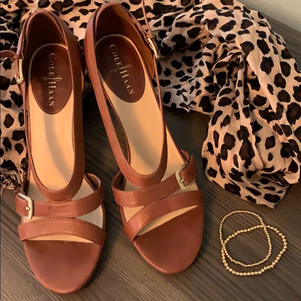 *CLOSET CLEANOUT* Cole Haan Leather Open Toe Heels
